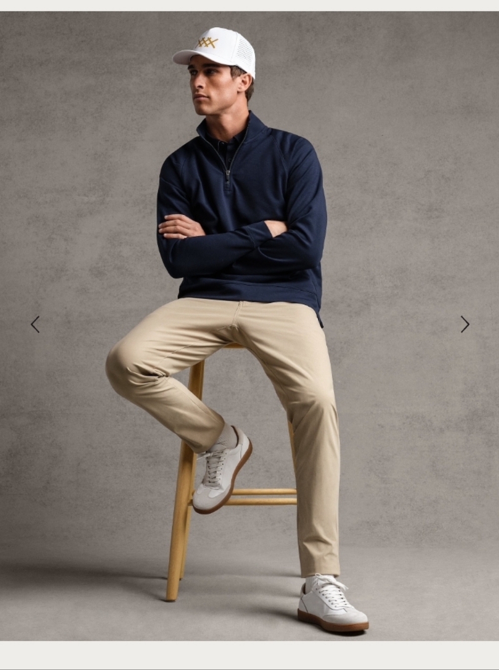 RHONE Commuter Pant Slim Men's Khaki Chinos in Beige